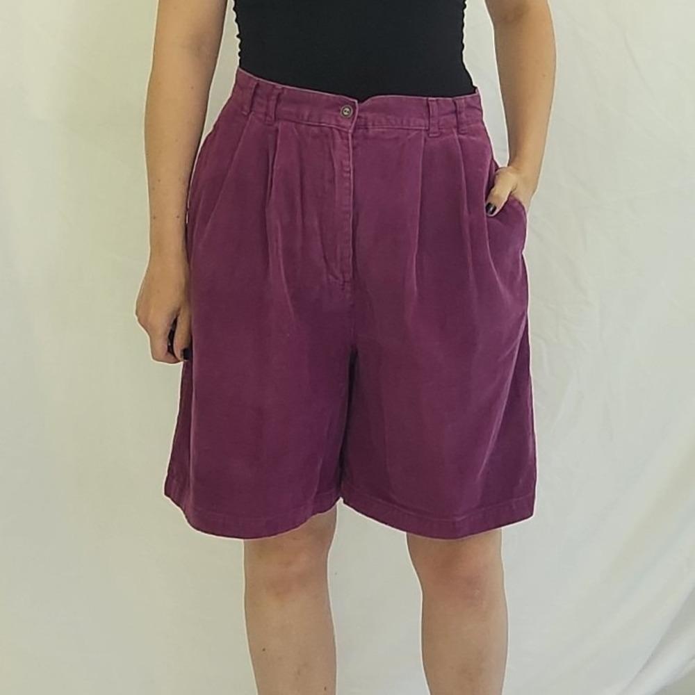 90s Purple Corduroy High Rise Shorts